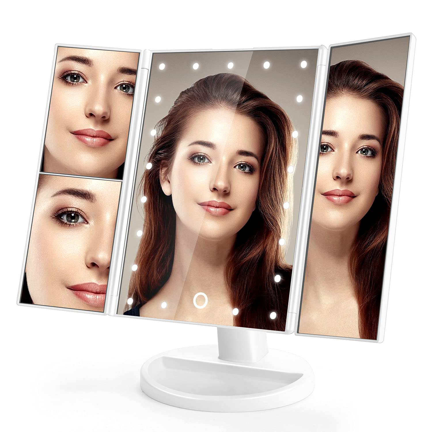 LED Lighting Makeup Mirror with 3 Color Modes & Magnification – Flawless Makeup Anytime, Anywhere