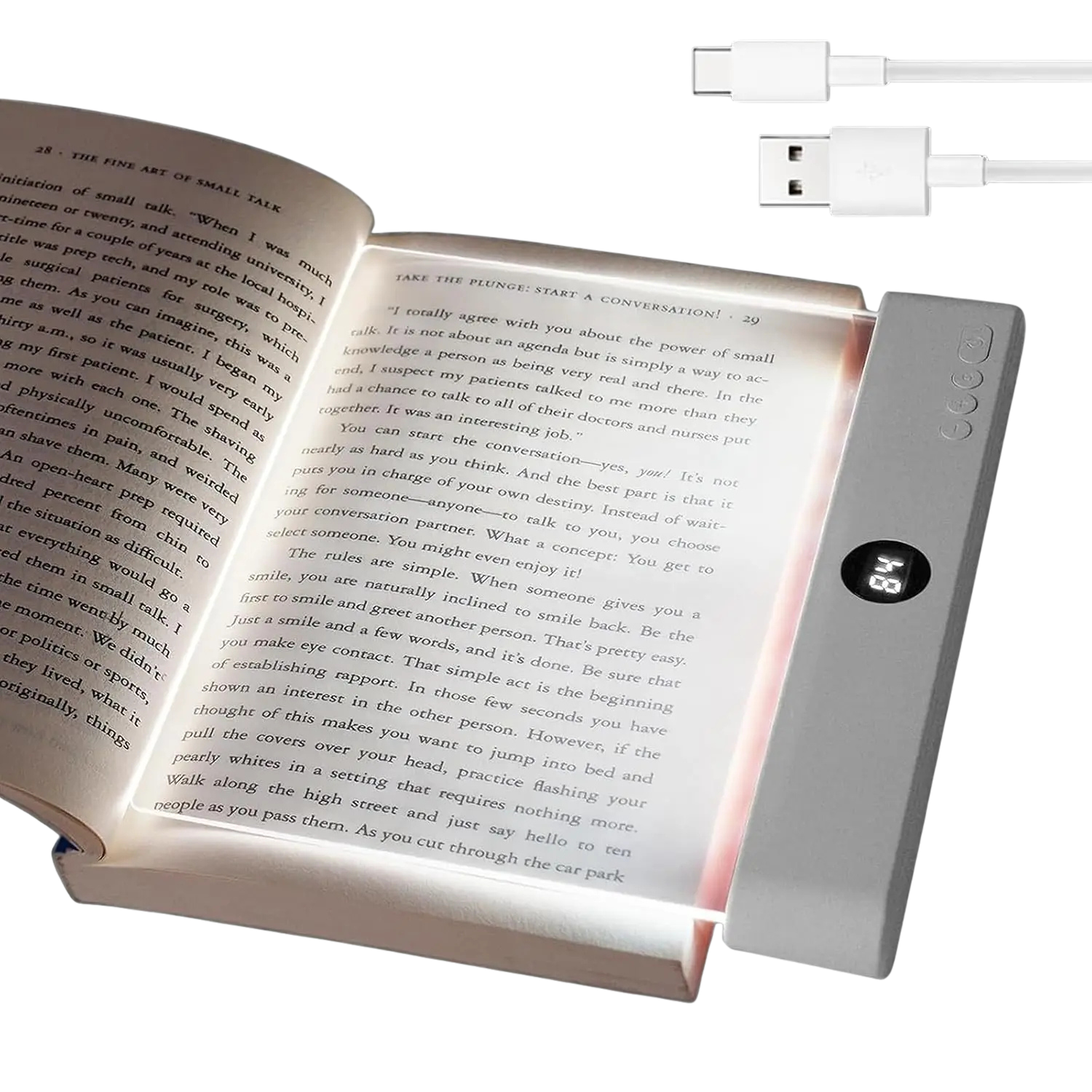 Smart LED Book Light – Rechargeable, Eye Protection, Adjustable Brightness for Night Reading