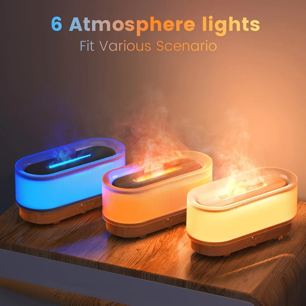 Air Flame Humidifier – 3D Flame Effect Aroma Diffuser | Cool Mist, Essential Oils & Night Light