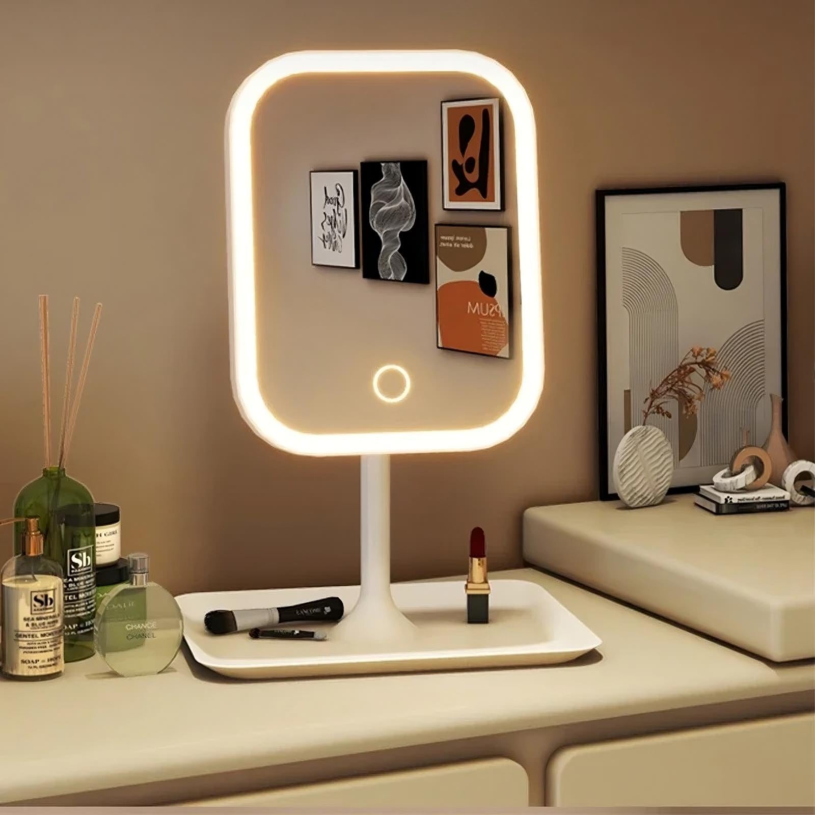 LED Makeup Mirror with 3 Light Modes & Touch Control — Perfect Lighting for Every Look