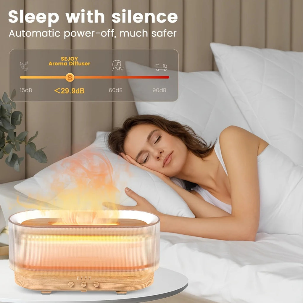 Air Flame Humidifier – 3D Flame Effect Aroma Diffuser | Cool Mist, Essential Oils & Night Light