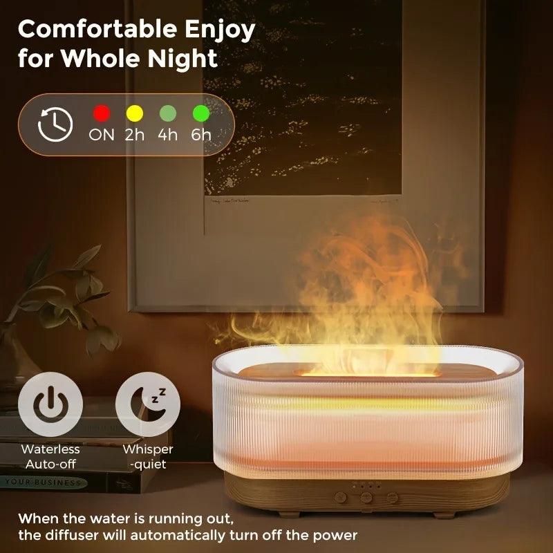 Air Flame Humidifier – 3D Flame Effect Aroma Diffuser | Cool Mist, Essential Oils & Night Light