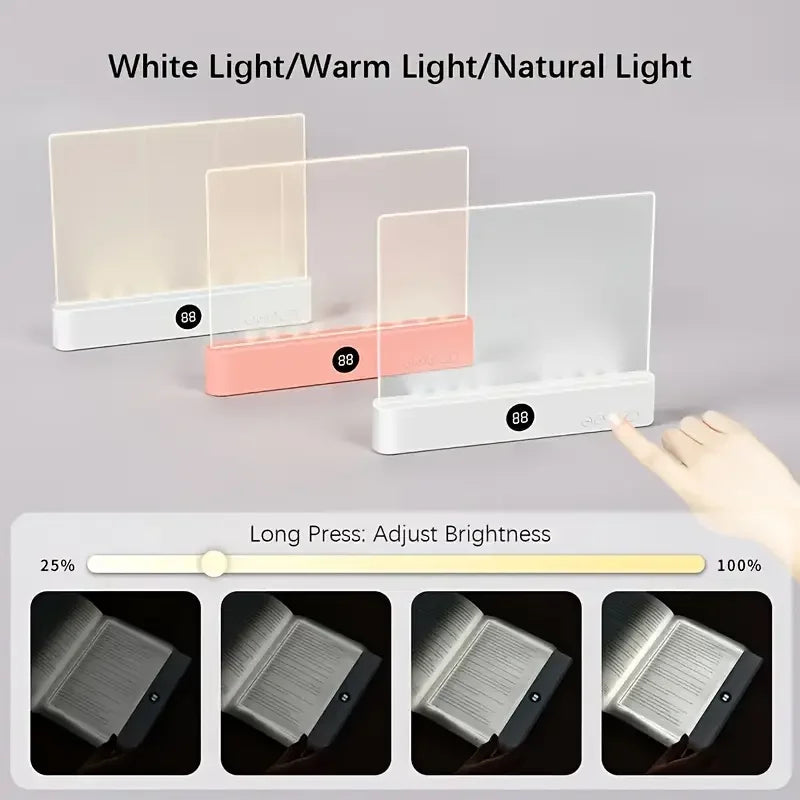 Smart LED Book Light – Rechargeable, Eye Protection, Adjustable Brightness for Night Reading