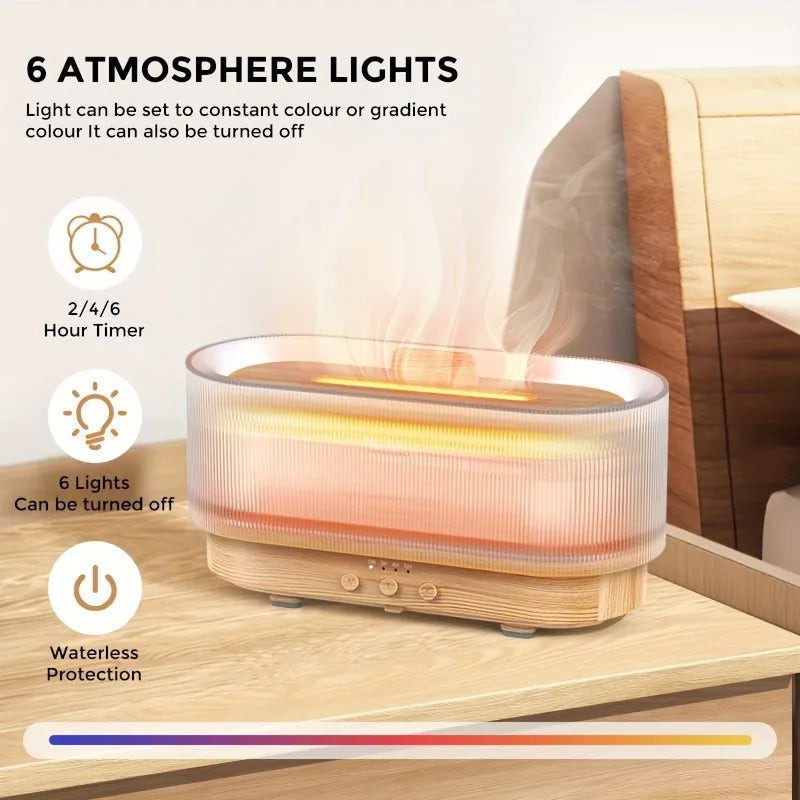 Air Flame Humidifier – 3D Flame Effect Aroma Diffuser | Cool Mist, Essential Oils & Night Light