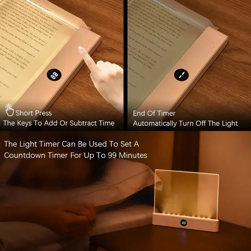 Smart LED Book Light – Rechargeable, Eye Protection, Adjustable Brightness for Night Reading