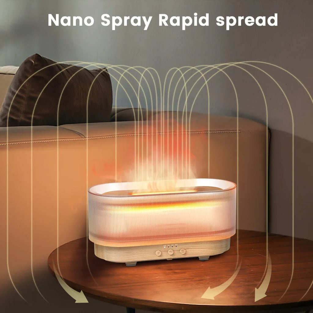 Air Flame Humidifier – 3D Flame Effect Aroma Diffuser | Cool Mist, Essential Oils & Night Light
