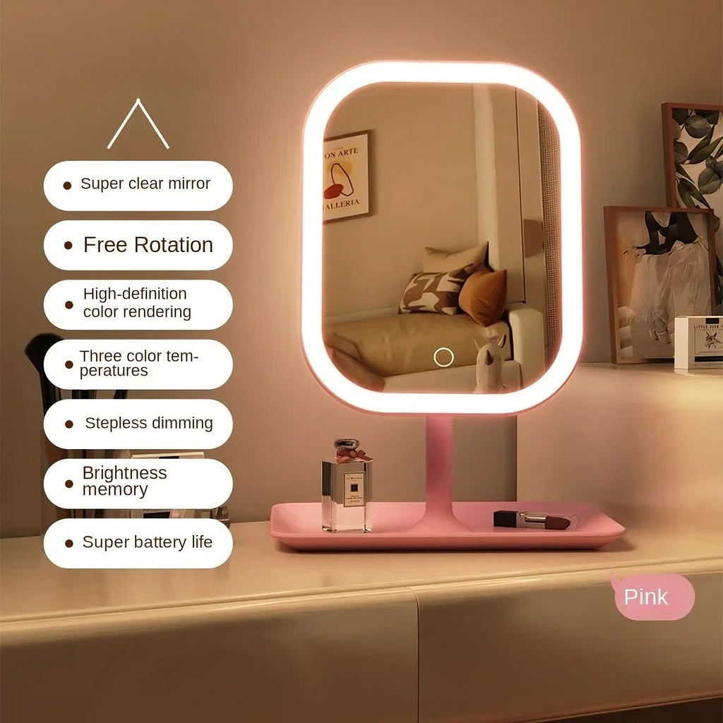 LED Makeup Mirror with 3 Light Modes & Touch Control — Perfect Lighting for Every Look